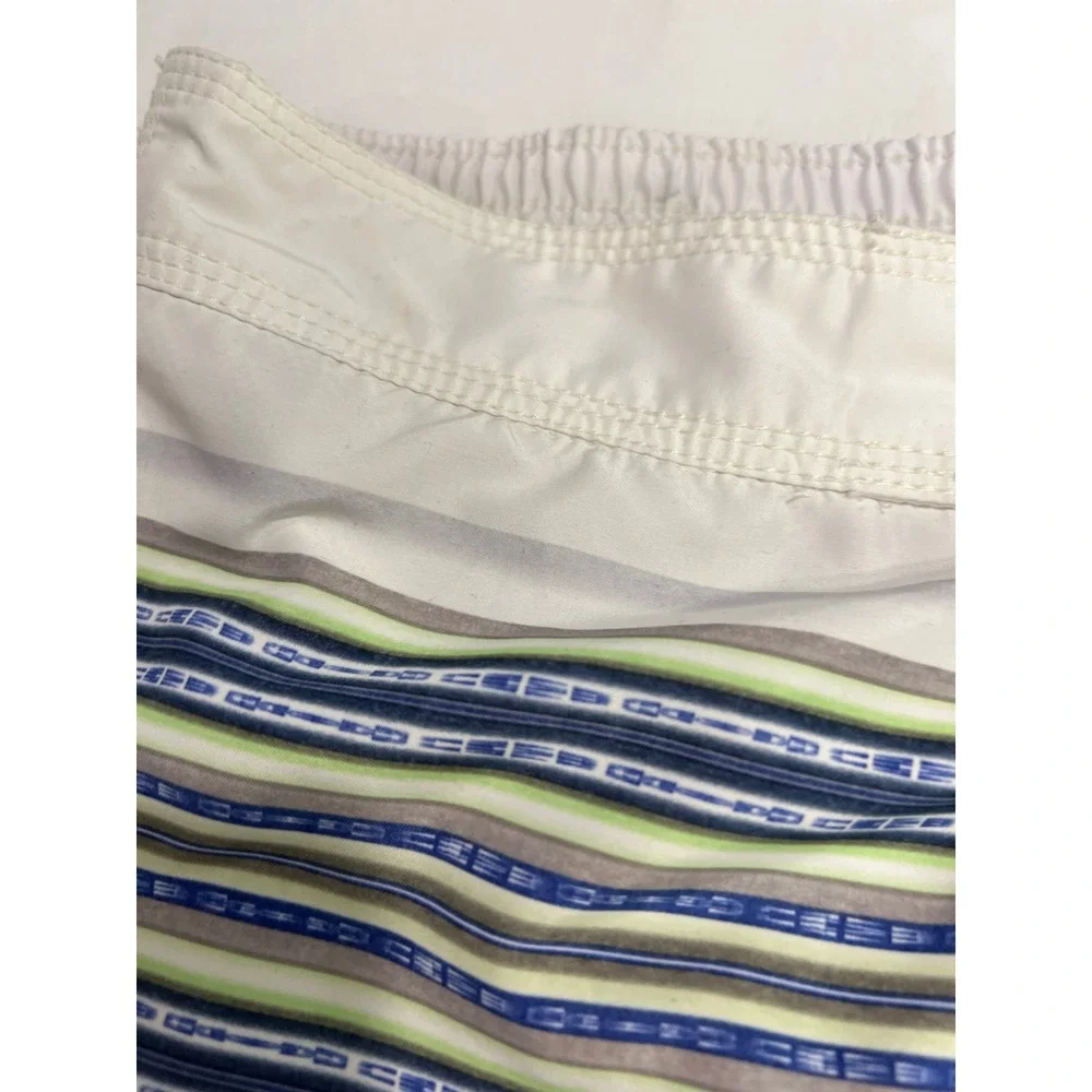 Tommy Bahama Board Shorts Mens Med Blue Striped Swim‎ Trunks Beachwear Relax D32